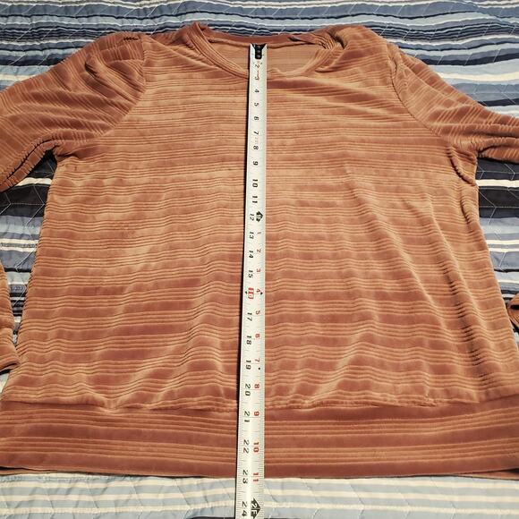 Heartloom Revolve Sz L Somi Striped Velvet Long Sleeve Blouse - Picture 7 of 8